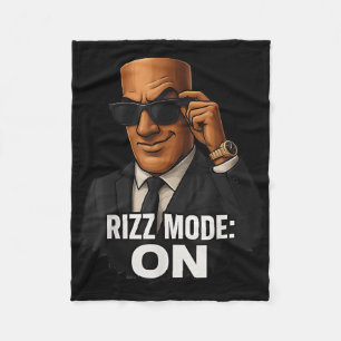 Tung Tung Tung Sahur Rizz Mode On Italian Brainrot Fleece Blanket