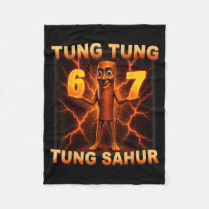 Tung Tung Tung Sahur Six Seven 67 Meme For Kid Fleece Blanket