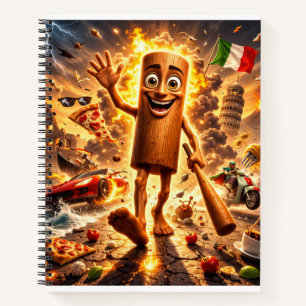 tung tung tung Wooden Meme Character2 Spiral Noteb Notebook