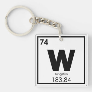 Tungsten chemical element symbol chemistry formula key ring