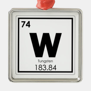 Tungsten chemical element symbol chemistry formula metal tree decoration