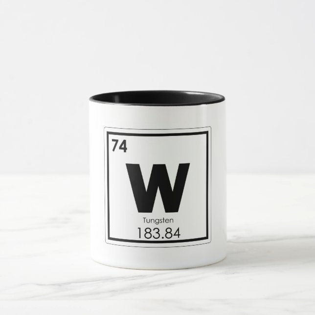 Tungsten chemical element symbol chemistry formula mug (Center)