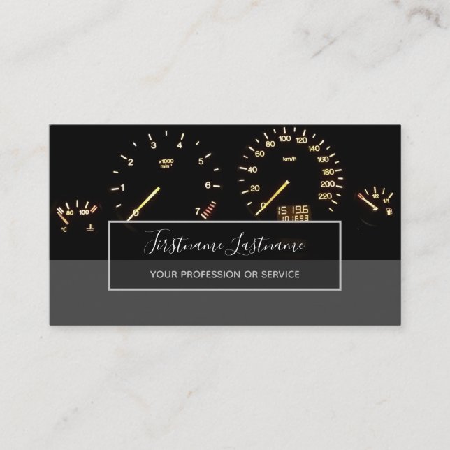 Tuning experts and mechanics car repair shop busin business card (Front)