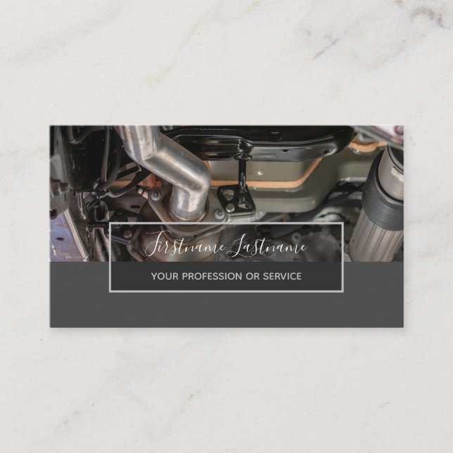 Tuning experts and mechanics car repair shop business card (Front)