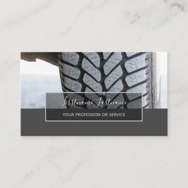 Tuning experts for racing tires and speed wheels  business card (Front)