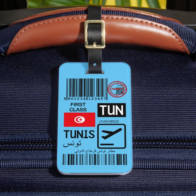 Tunis airport travel tag (Front Insitu 2)