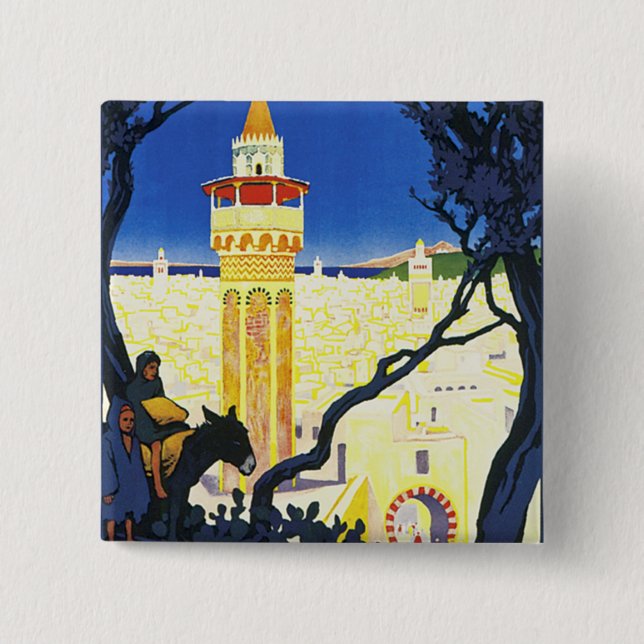 Tunis ~ L'Orient Aux Portes de Marseille 15 Cm Square Badge (Front)