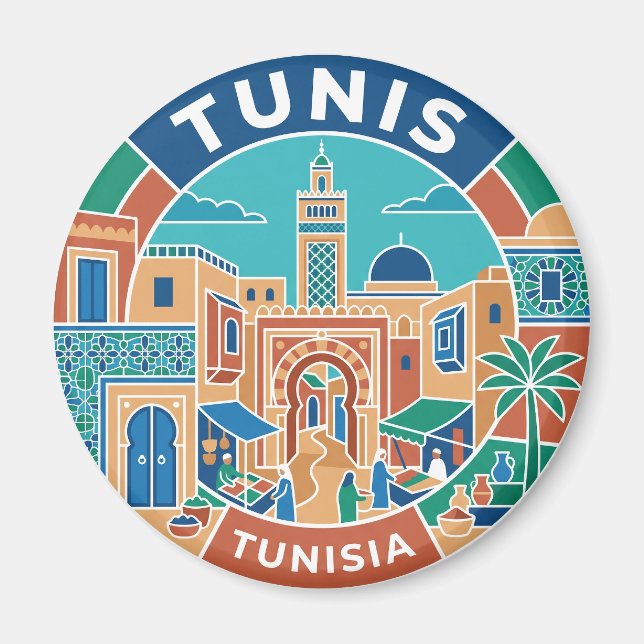 Tunis Medina Tunisia Magnet (Front)