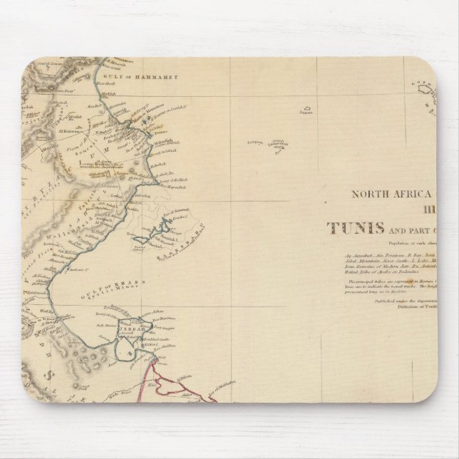Tunis, Tripoli Mouse Mat (Front)