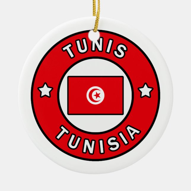 Tunis Tunisia Ceramic Tree Decoration (Front)
