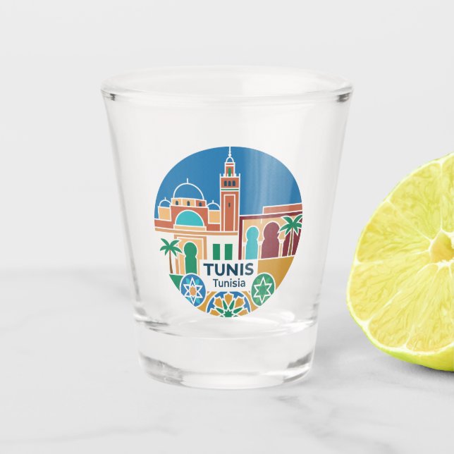 Tunis Tunisia Shot Glass (Front)