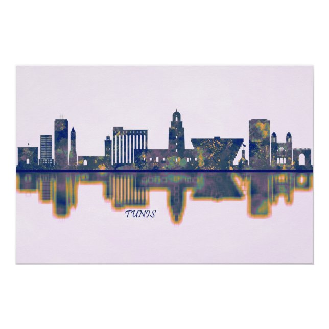 Tunis Tunisia Skyline Poster (Front)