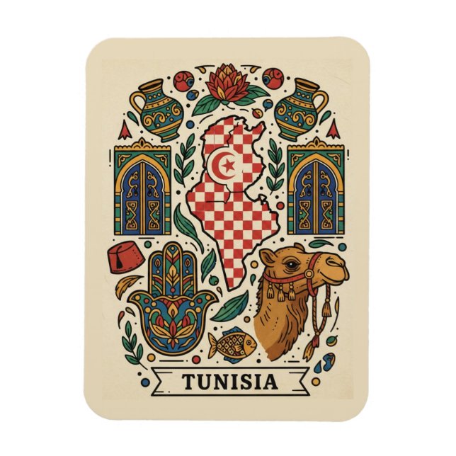 Tunis Tunisia Travel Magnet (Vertical)