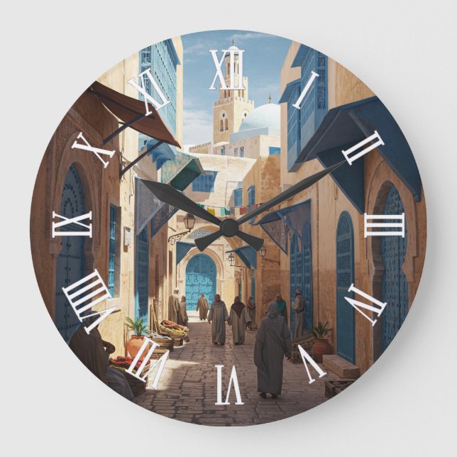 Tunis Tunisia Travel Medina Large Clock (Front)