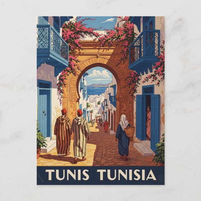Tunis Tunisia Travel Medina Postcard (Front)