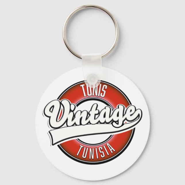 Tunis Tunisia vintage style logo Key Ring (Front)