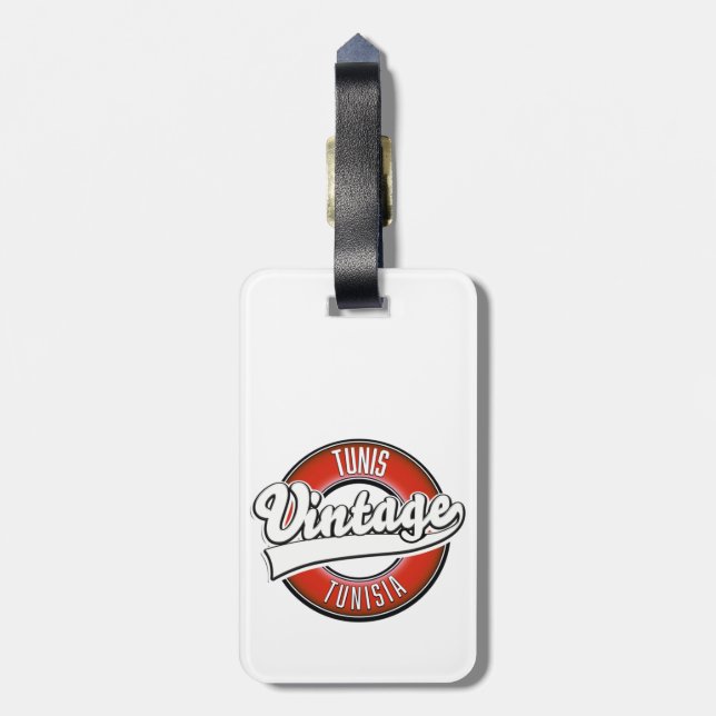 Tunis Tunisia vintage style logo Luggage Tag (Back Vertical)