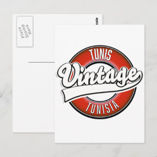 Tunis Tunisia vintage style logo Postcard