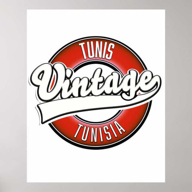 Tunis Tunisia vintage style logo Poster (Front)