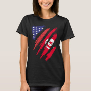 Tunisia American Grown Flag USA Patriot Heritage M T-Shirt