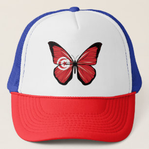 Tunisia Butterfly Flag Trucker Hat