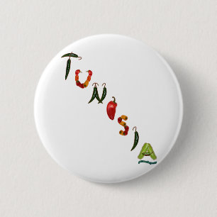 Tunisia Chilli Peppers 6 Cm Round Badge