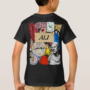 Tunisia Collage Sticker Design Tunisian Culture T-Shirt