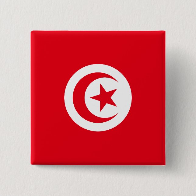 Tunisia Flag 15 Cm Square Badge (Front)