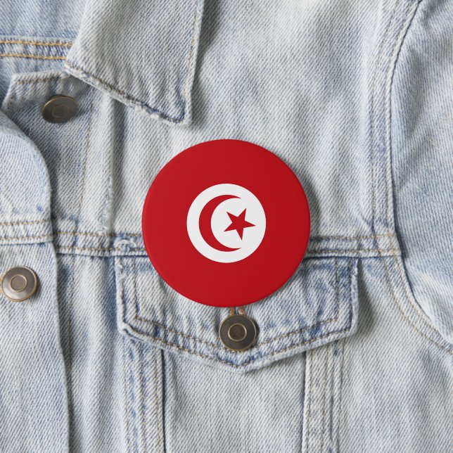Tunisia flag 7.5 cm round badge (In Situ)