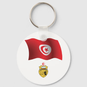 Tunisia Flag and Coat of Arms Patriotic Tunisian  Key Ring