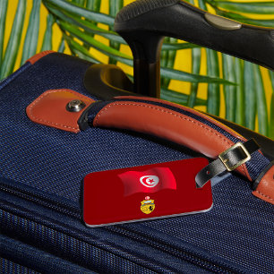 Tunisia Flag and Coat of Arms Patriotic Tunisian Luggage Tag