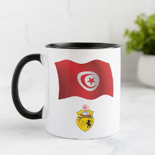 Tunisia Flag and Coat of Arms Patriotic Tunisian  Mug