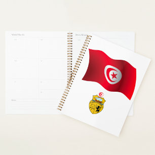Tunisia Flag and Coat of Arms Patriotic Tunisian Planner
