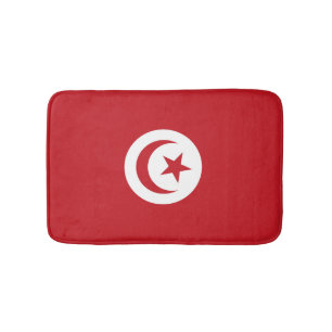 Tunisia flag bath mat
