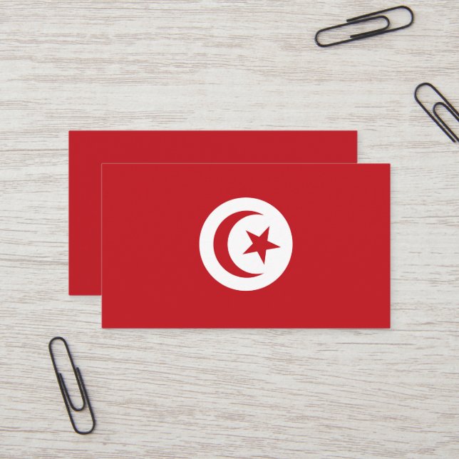 Tunisia flag business card (Front/Back In Situ)