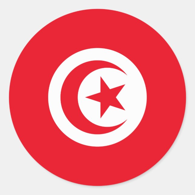 Tunisia Flag Classic Round Sticker (Front)