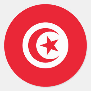 Tunisia Flag Classic Round Sticker