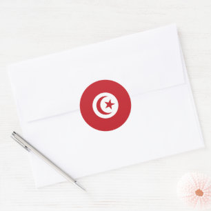 Tunisia flag classic round sticker