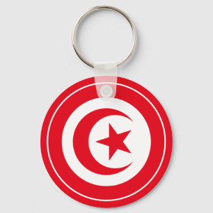 tunisia flag classic round sticker key ring