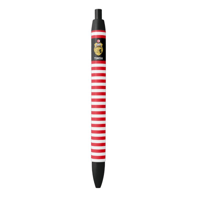 Tunisia Flag Cute Patriotic Black Ink Pen (Front Vertical)