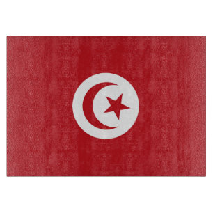 Tunisia flag cutting board