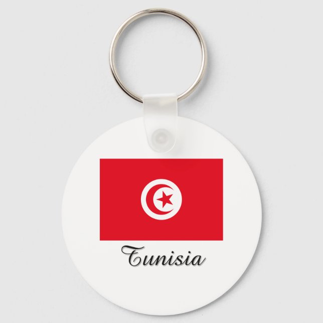 Tunisia Flag Design Key Ring (Front)