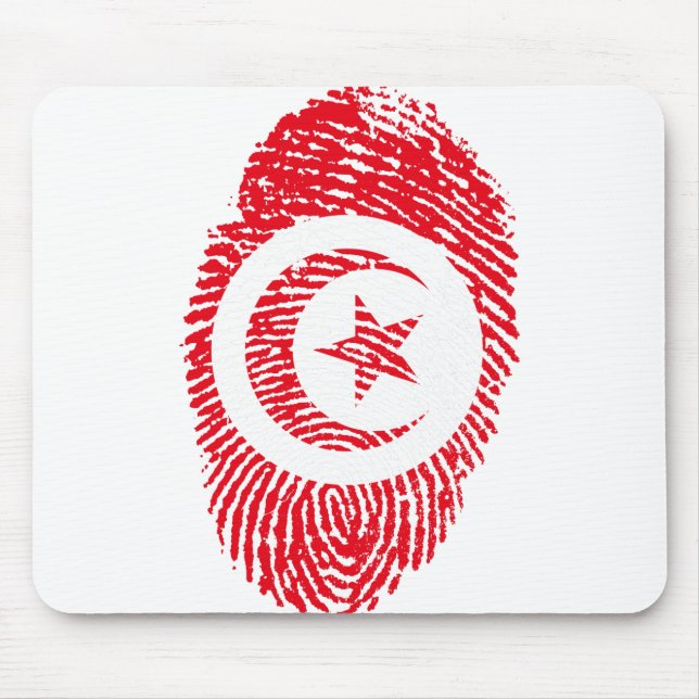 Tunisia Flag Fingerprint Country Pride Mouse Mat (Front)