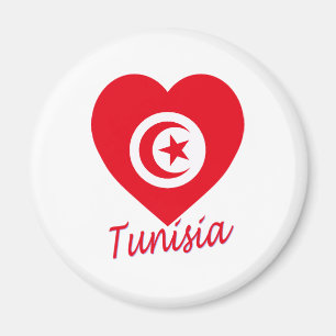 Tunisia Flag Heart Magnet