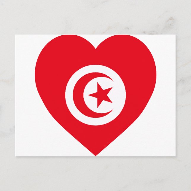 Tunisia Flag Heart Postcard (Front)