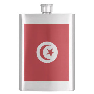 Tunisia flag hip flask