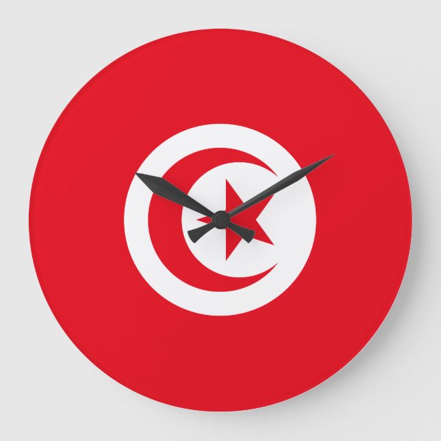 Tunisia Flag Large Clock (Front)