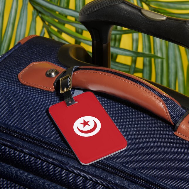 Tunisia flag luggage tag (Front Insitu 1)