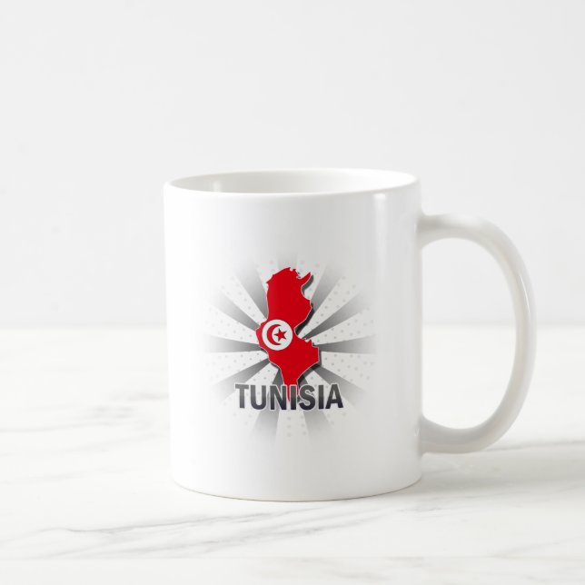 Tunisia Flag Map 2.0 Coffee Mug (Right)