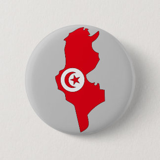 Tunisia flag map 6 cm round badge